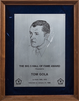 1986 Tom Gola La Salle Big 5 Hall Of Fame Award (Gola LOA)